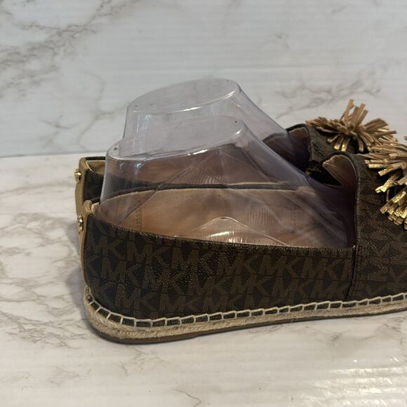 MICHAEL Michael Kors Lolita leather PomPom espadrille flats size 10 M - Picture 6 of 12